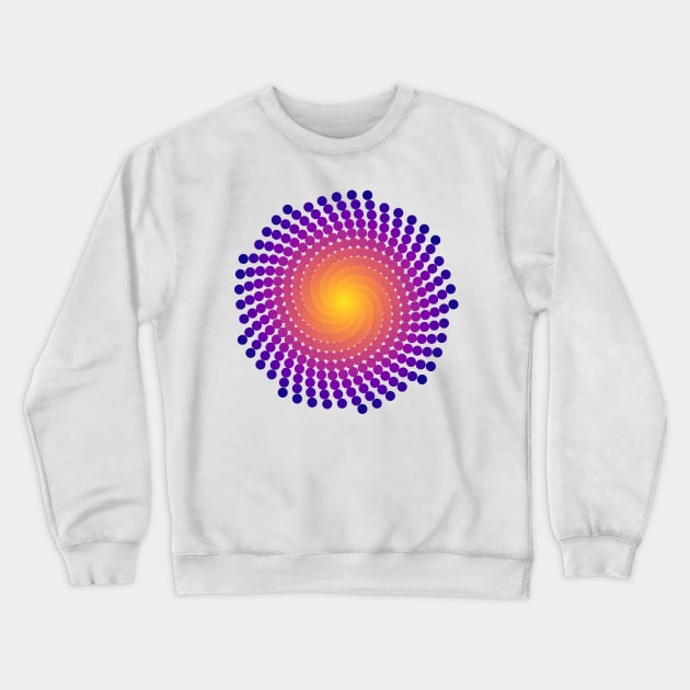 Whirlpool Spiral | Dark Sunset Yellow Red Blue Crewneck Sweatshirt by aRtVerse